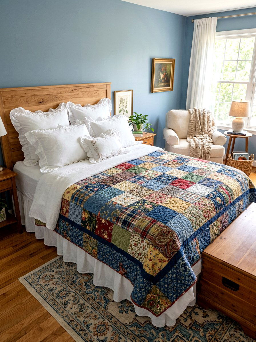 Quilted Bedding Set - 30 grandmother bedroom ideas