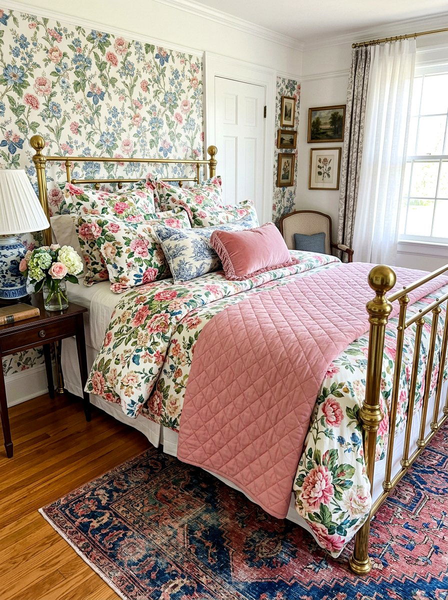 Quilted Bedroom Coverlet Layer - 30 grandmillennial bedroom ideas