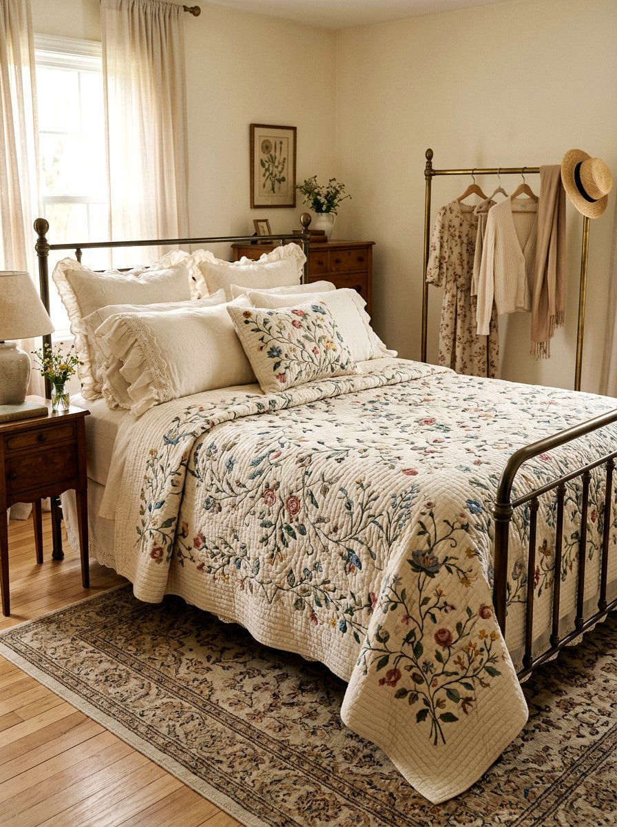 Quilted Bedspread Design - 30 coquette room decor ideas