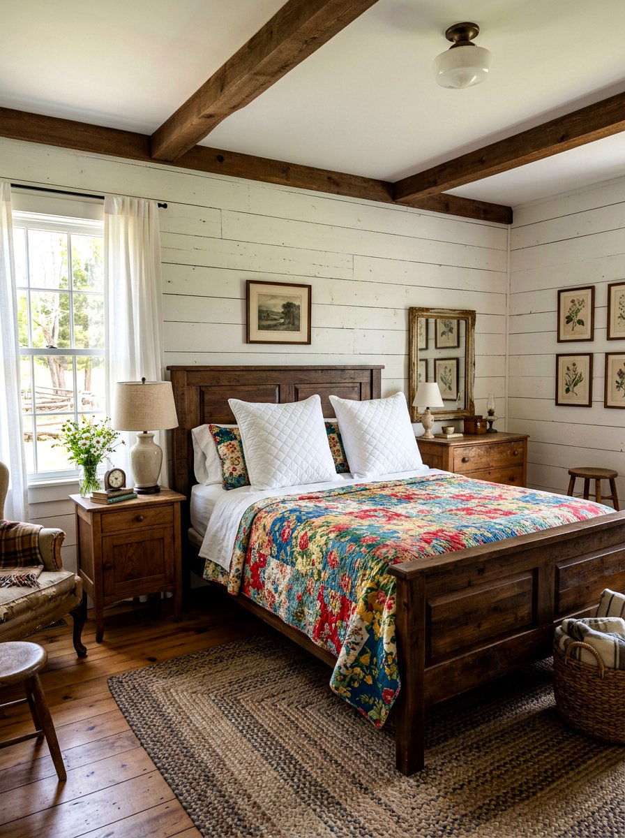 Quilted European shams for farmhouse style - 30 European pillow styling ideas