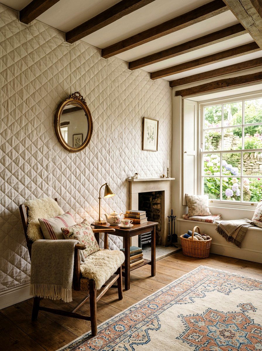 Quilted Fabric Wall Covering - 30 wall wrapped headboard ideas