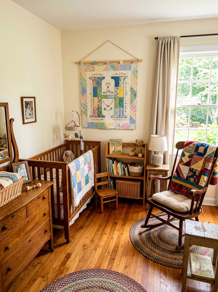 Quilted Monogram Wall Hanging - 30 monogram nursery ideas