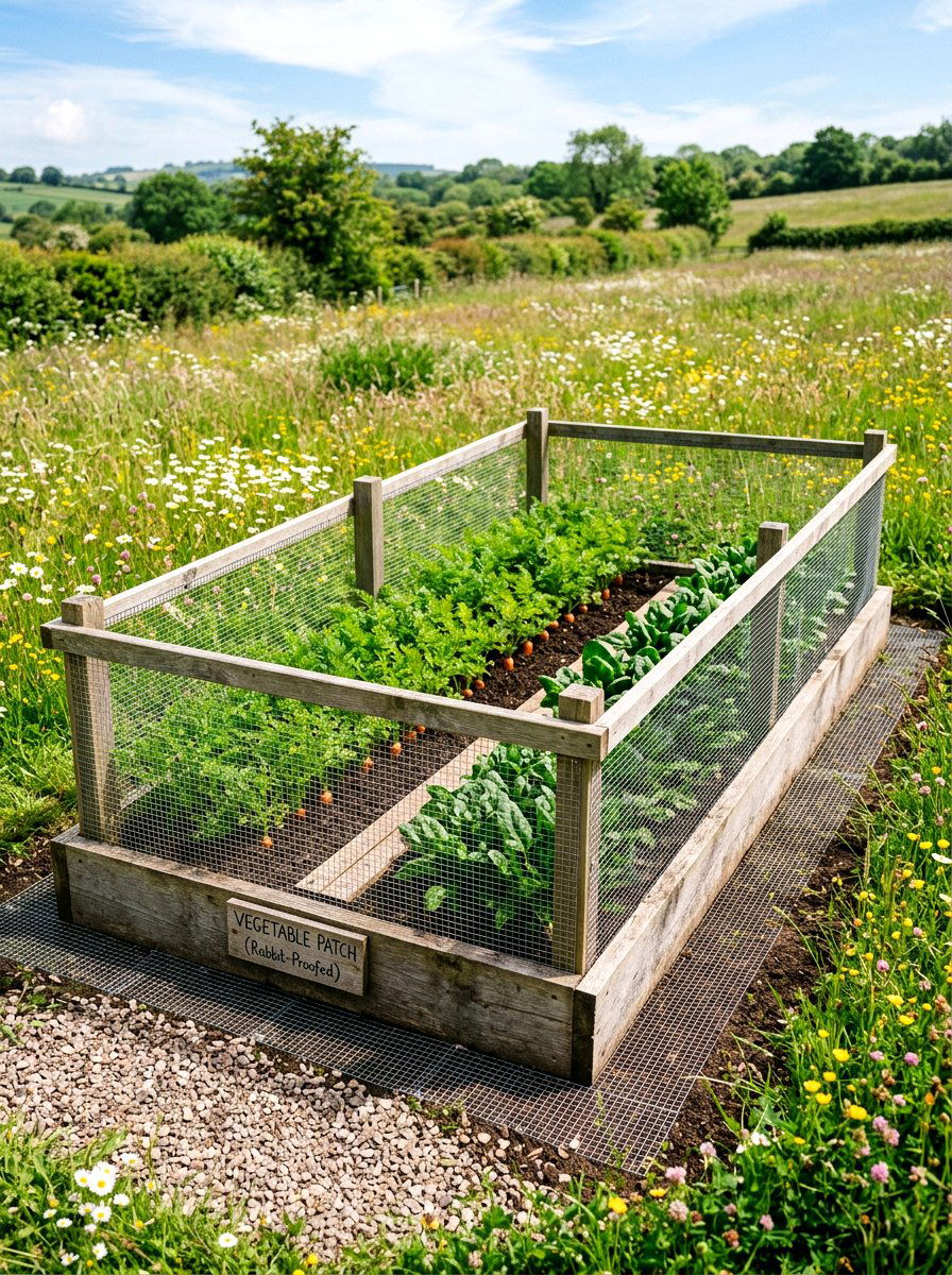 Rabbit Proof Garden Bed - 30 raised bed fence ideas