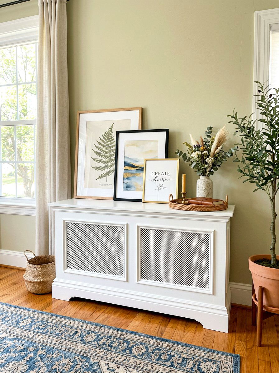 Radiator Art Decor - 30 leaning art wall ideas