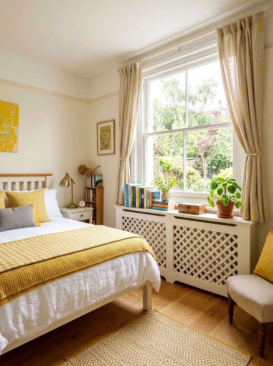 Radiator Cover Shelving - 30 bedroom storage ideas