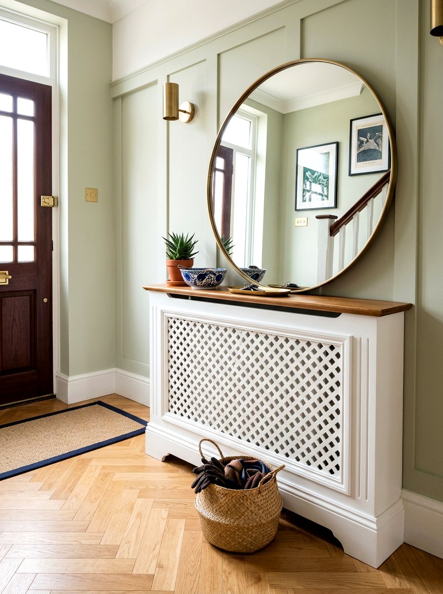 Radiator Cover Surface - 30 no drill shelf styling ideas