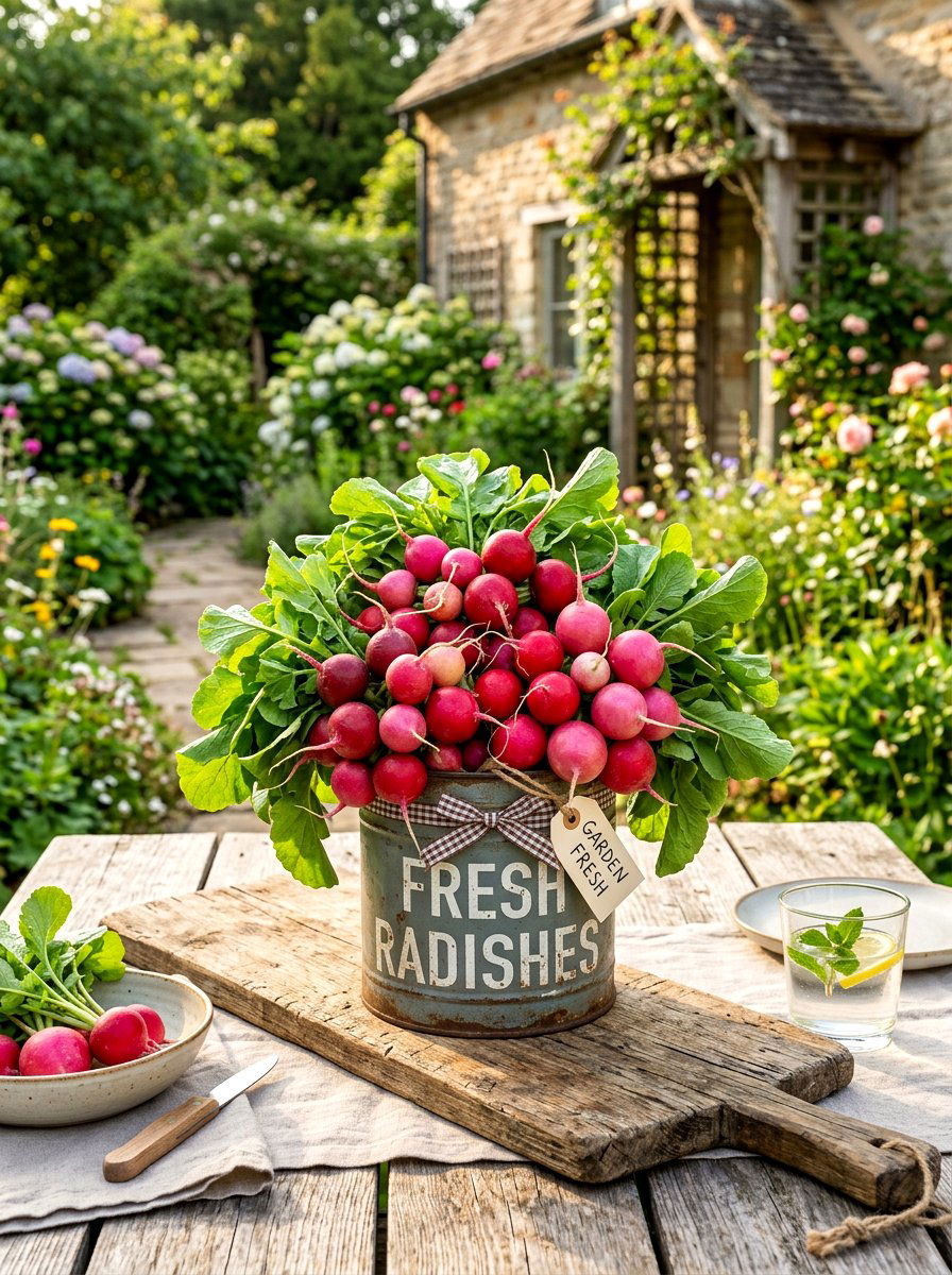 Radish Bouquet Centerpiece - 30 vegetable centerpiece ideas