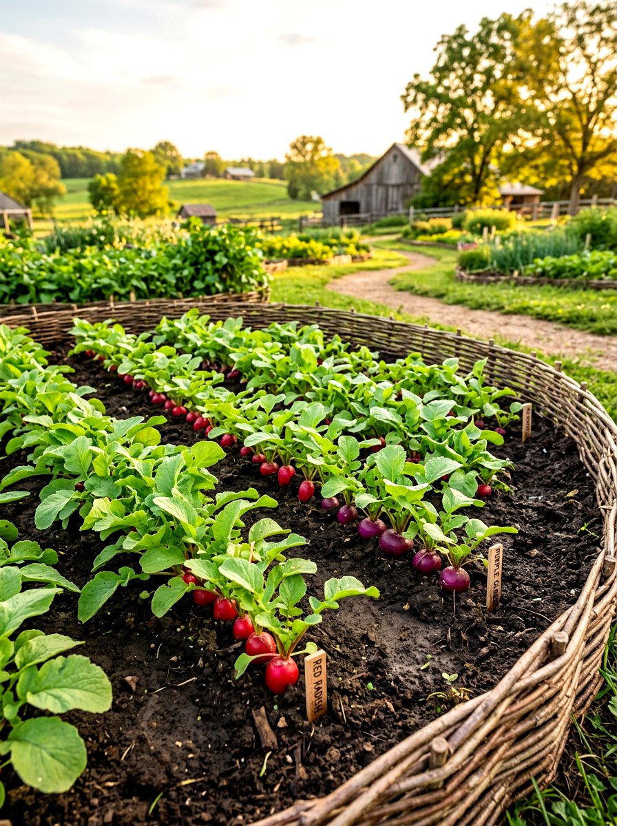 Radish garden patch - 30 salad garden ideas