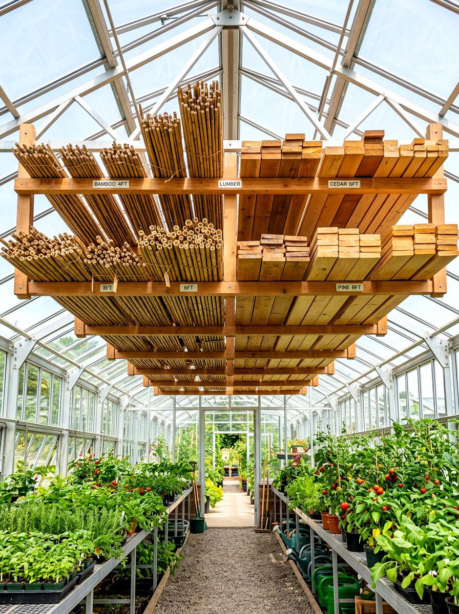 Rafter storage - 30 greenhouse storage ideas