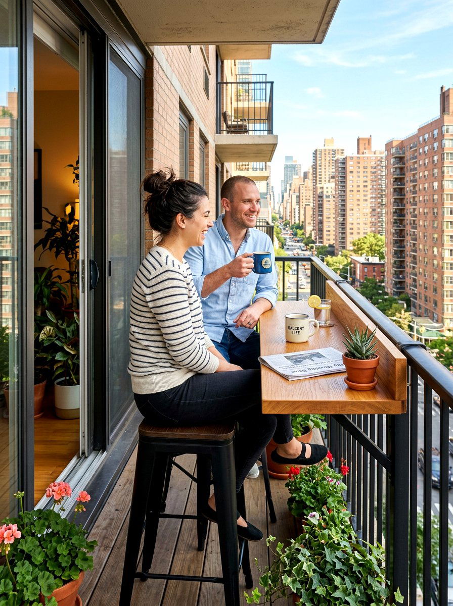 Railing Bar Table - 30 balcony furniture ideas