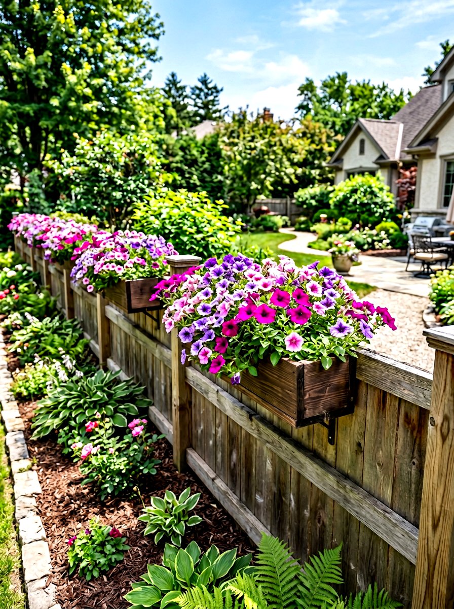 Railing Box Planter - 30 fence planter ideas