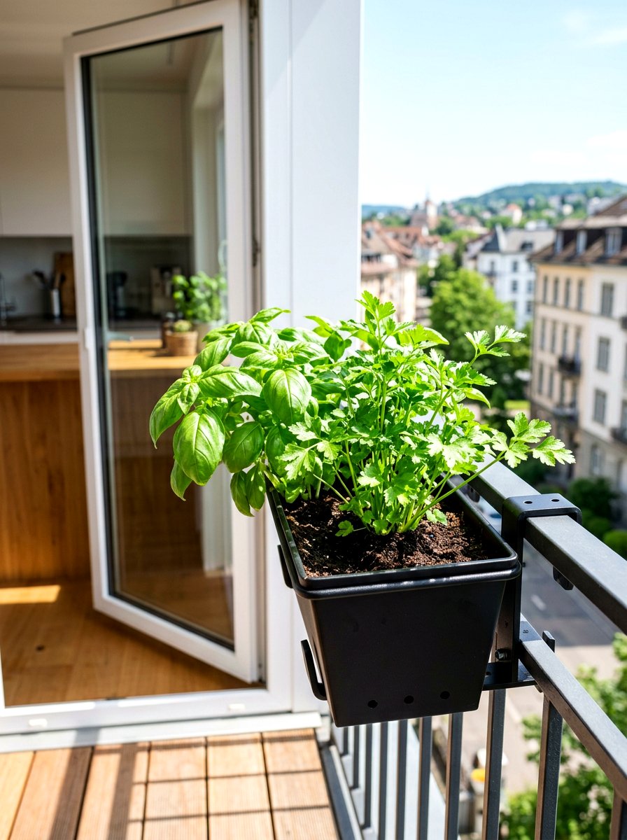 Railing Herb Garden Kit - 30 railing planter box ideas