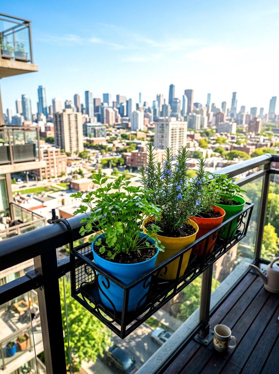 Railing Planter Box - 30 herb planter ideas