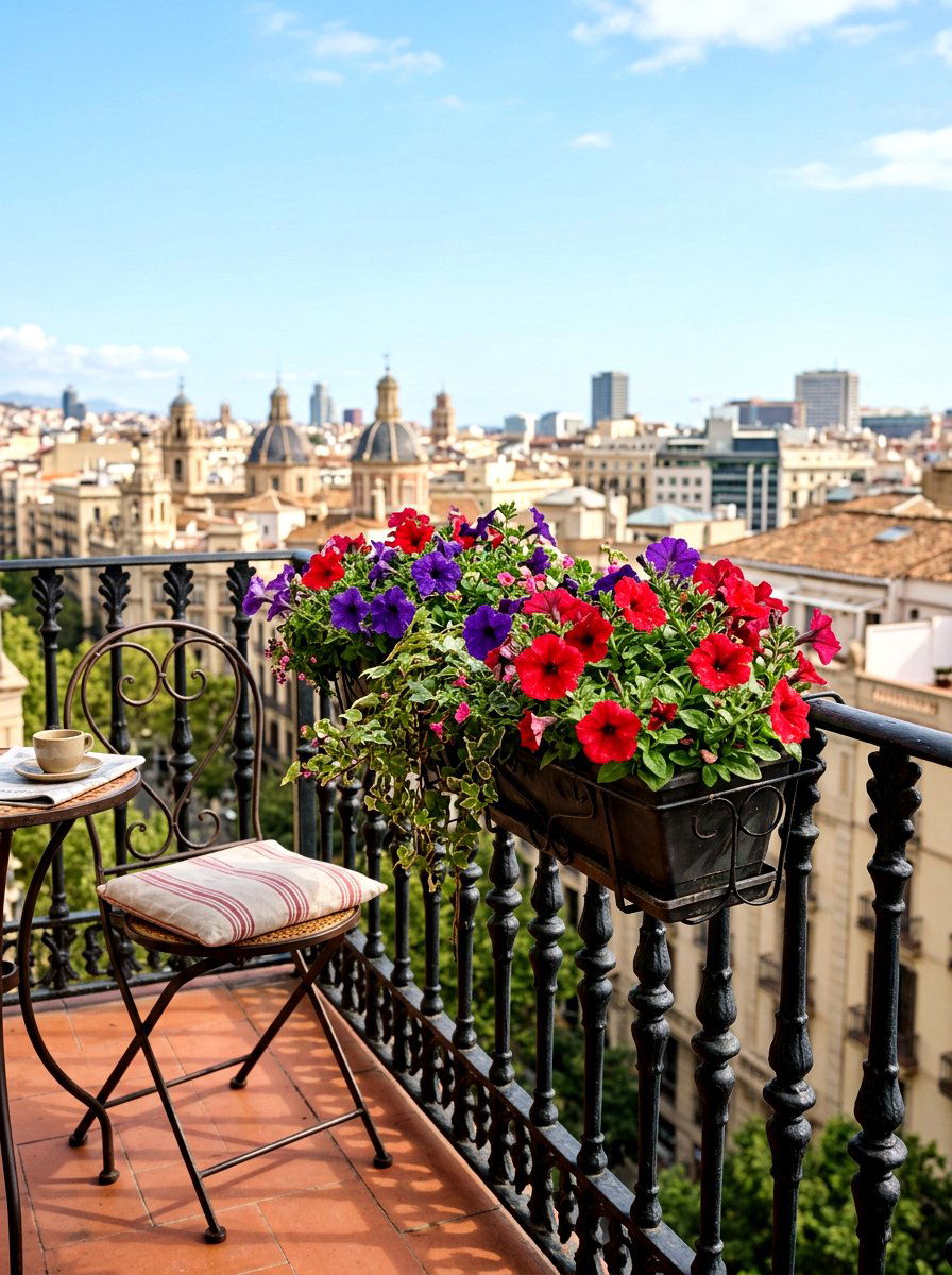 Railing Planter Box - 30 small apartment balcony garden ideas
