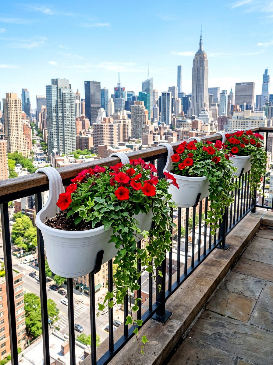 Railing Planter Box - 30 apartment patio ideas