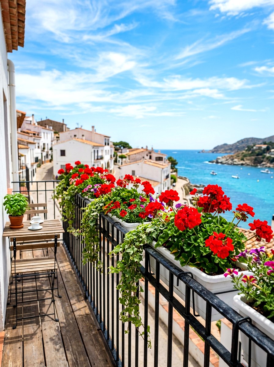 Railing Planter Boxes - 30 narrow balcony ideas