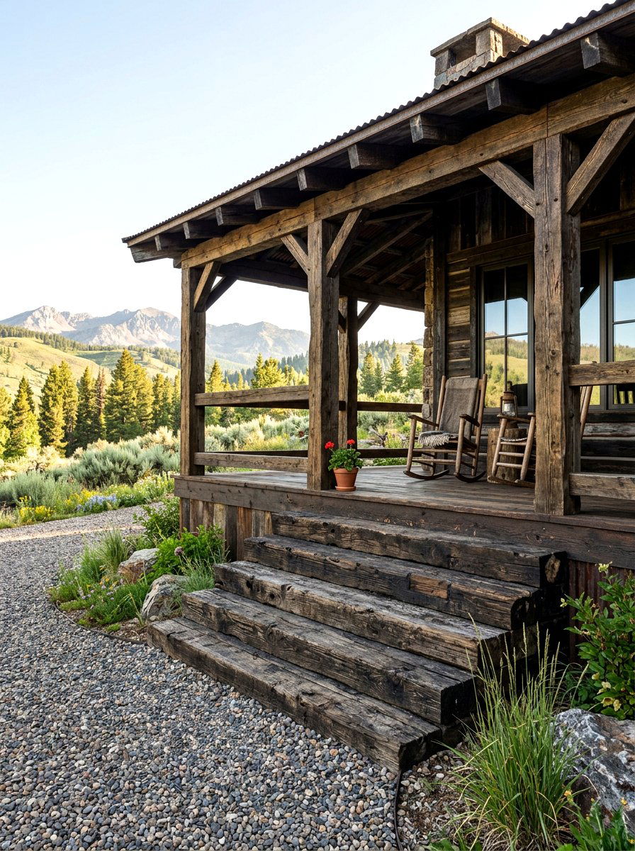Railroad Tie Foundation - 30 porch skirting ideas
