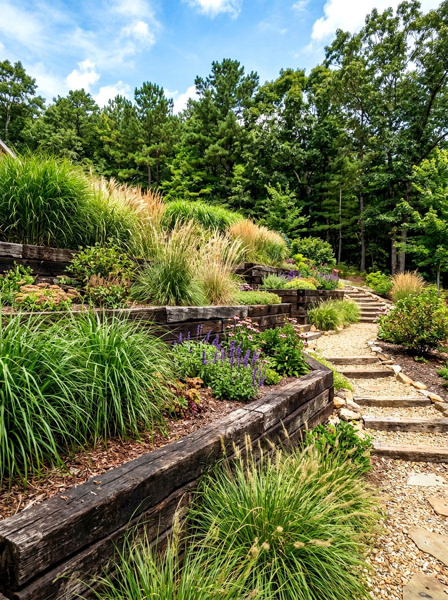 Railroad Tie Garden Bed - 30 raised bed border ideas