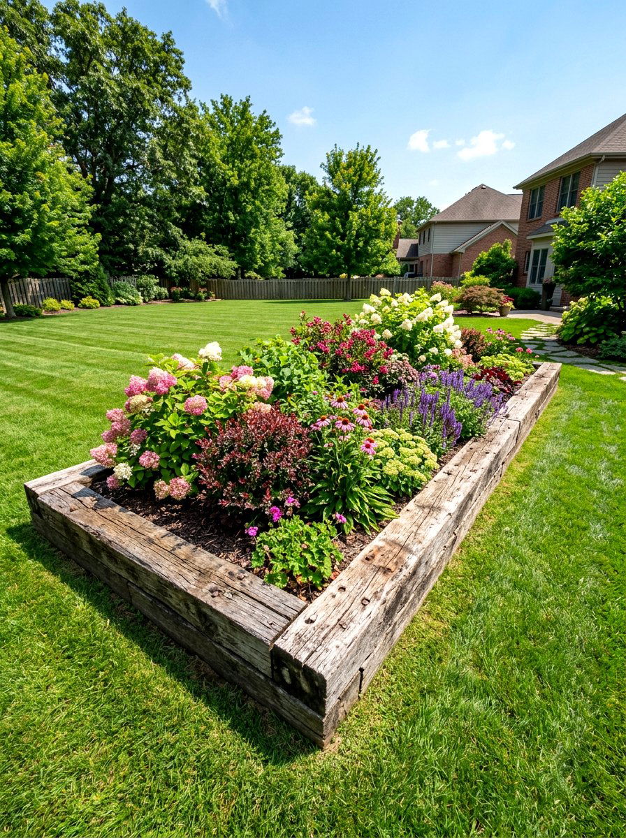 Railroad Tie Raised Bed - 30 budget raised bed ideas