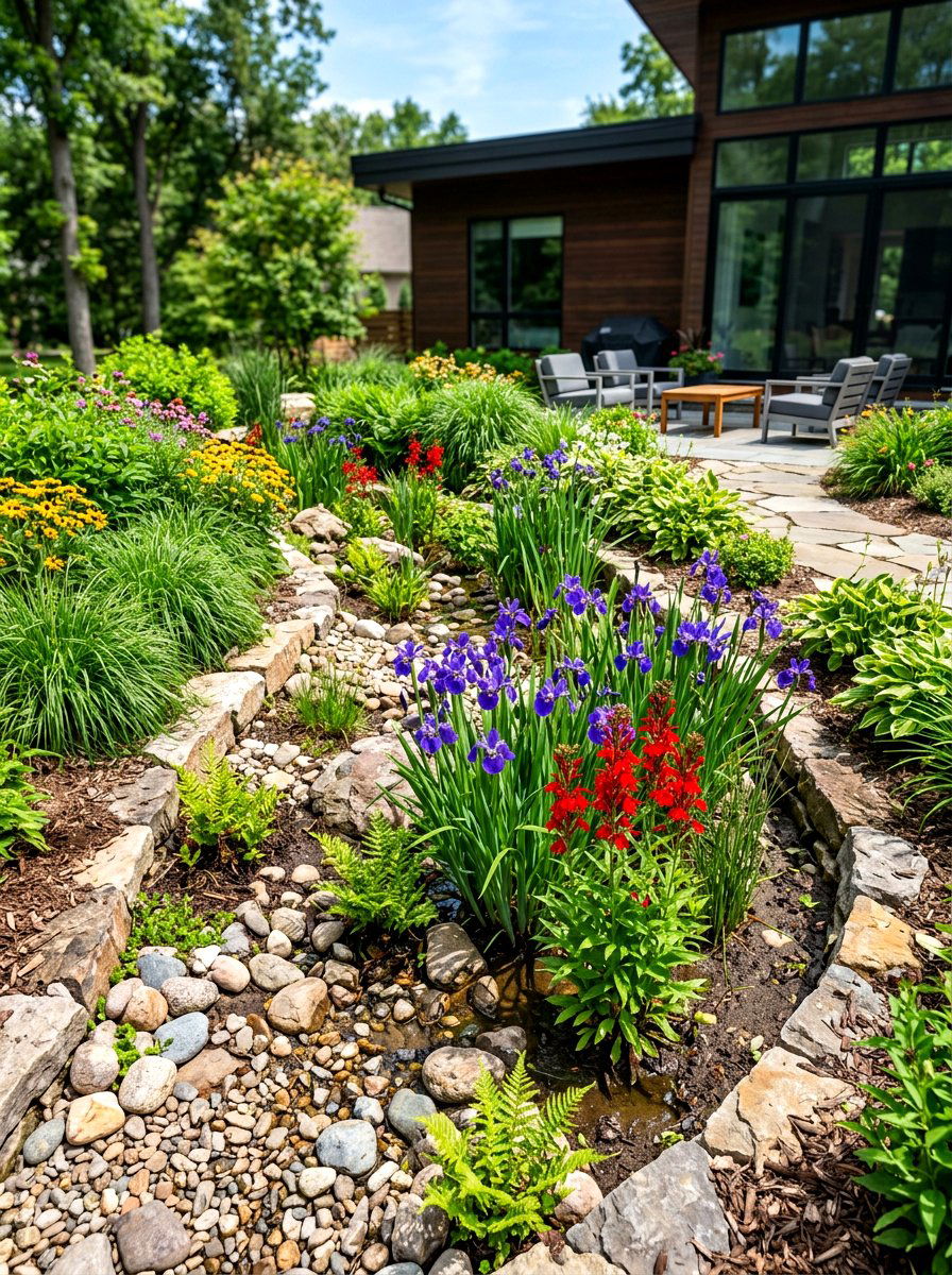 Rain Garden - 30 native wildflower backyard ideas