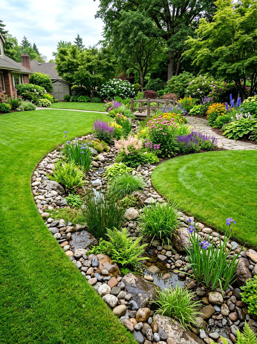 Rain Garden Drainage Swale - 30 rain garden ideas