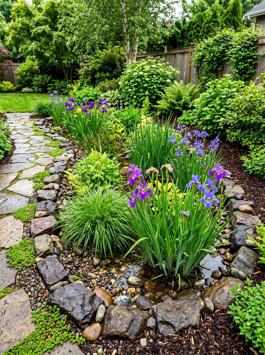 Rain Garden Feature - 30 no mow lawn garden ideas