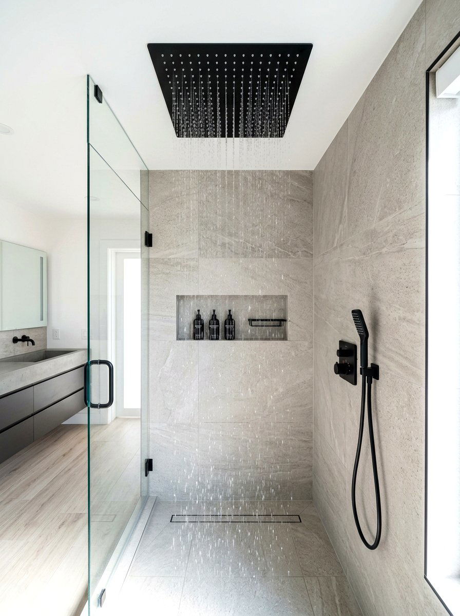 Rain Shower Head - 30 steam shower ideas