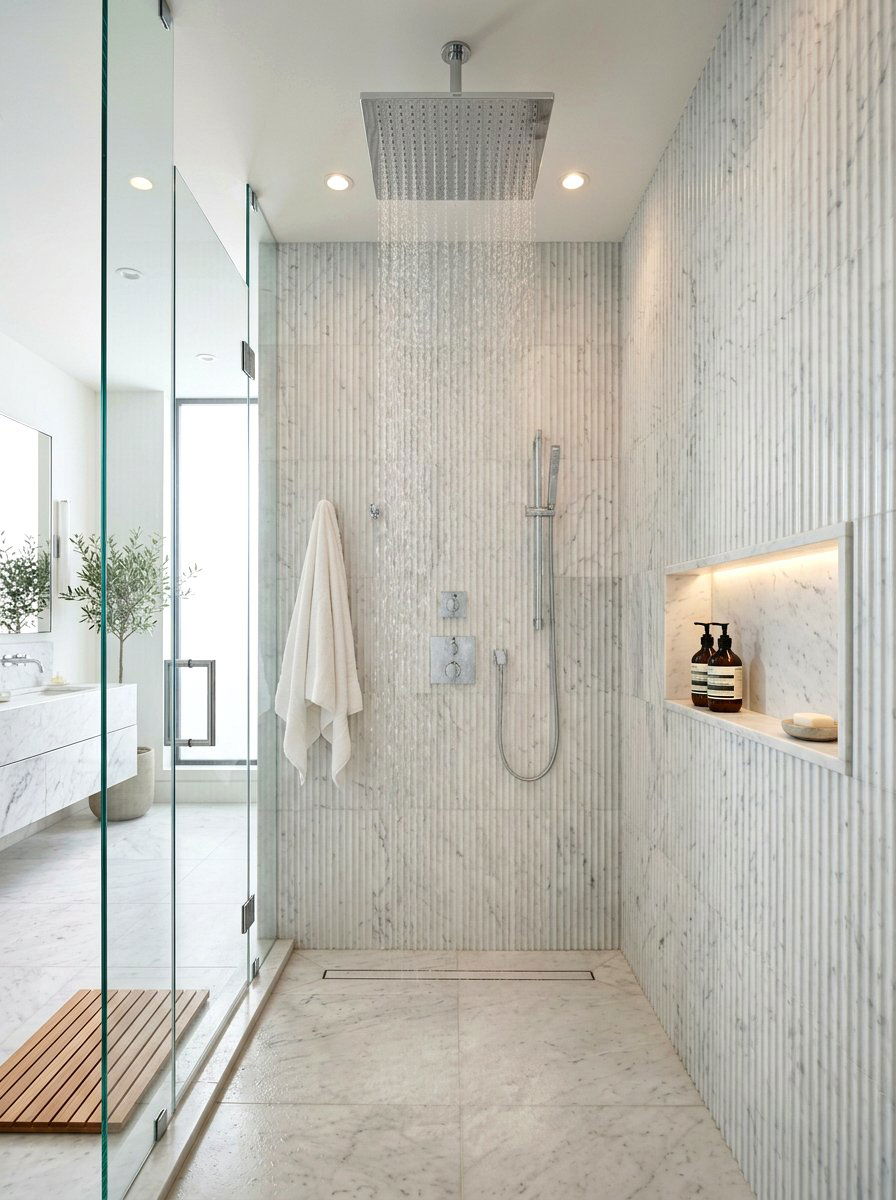 Rain Shower Head - 30 wellness bathroom ideas