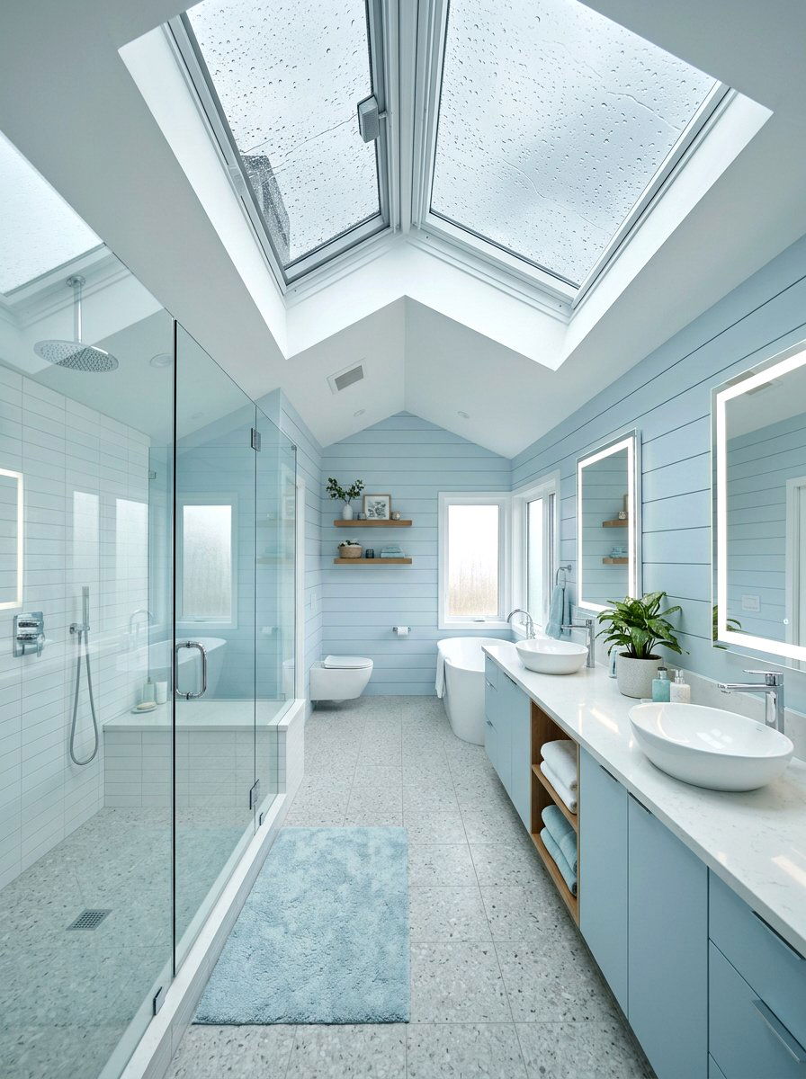 Rain sensor skylight - 30 bathroom skylight ideas