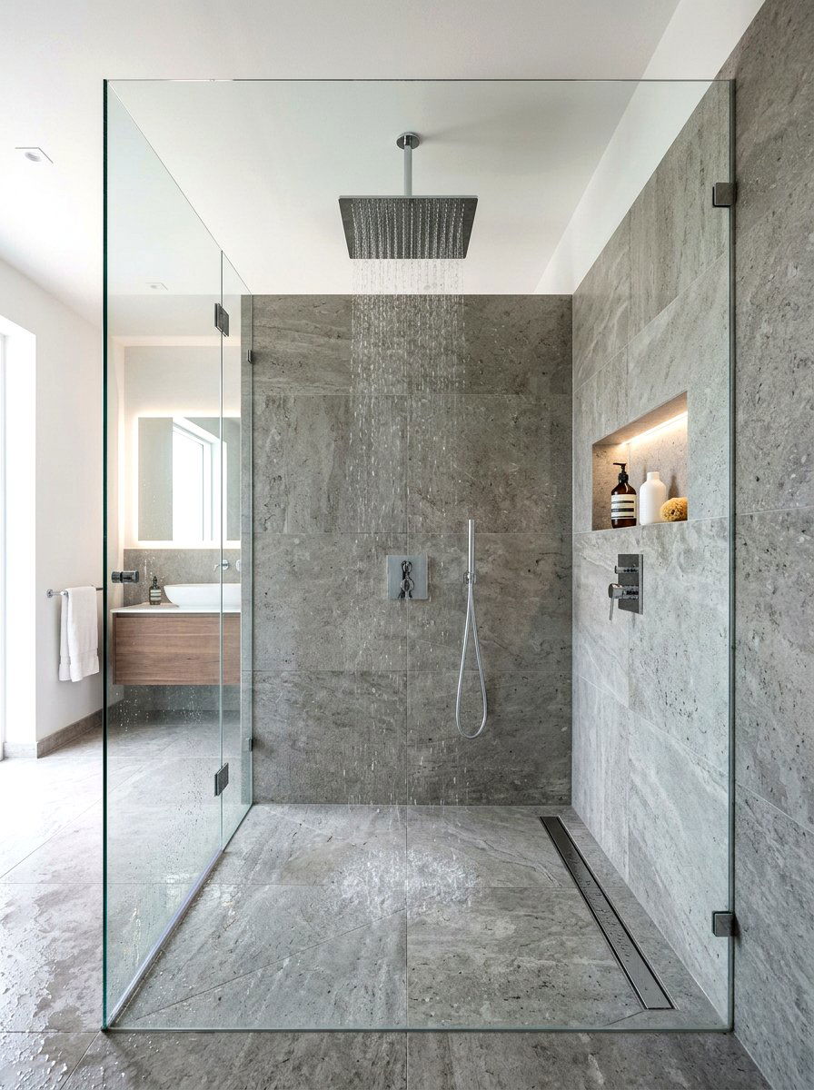 Rain shower - 30 luxury hotel bath ideas