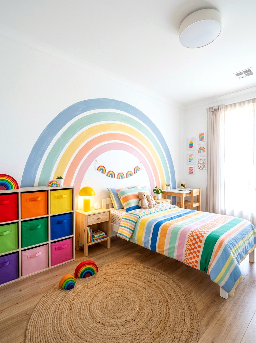 Rainbow Accent Kids Room - 30 kids room ideas