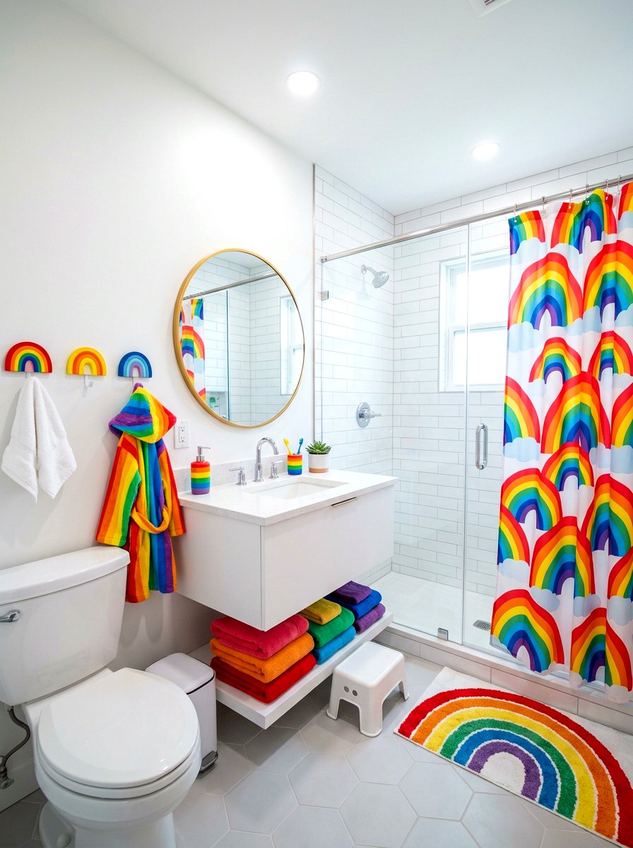 Rainbow Accents Kids Bathroom - 30 small kids bathroom ideas