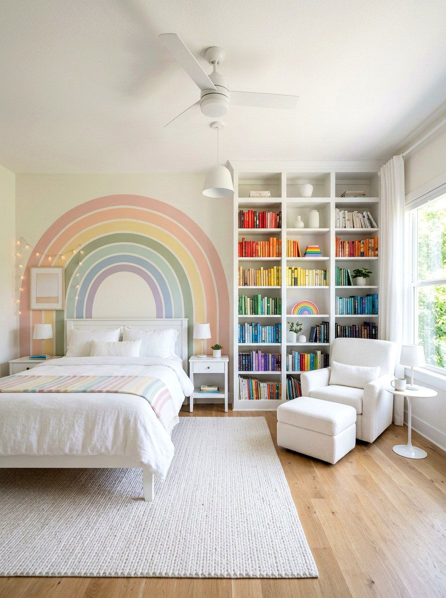 Rainbow Bedroom - 30 tween girl bedroom ideas