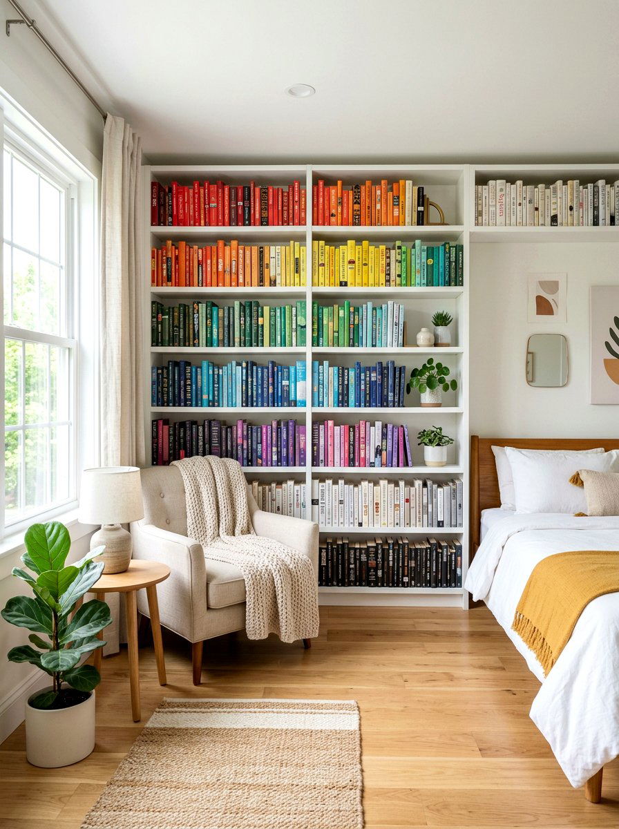 Rainbow Book Display - 30 book trove bedroom ideas