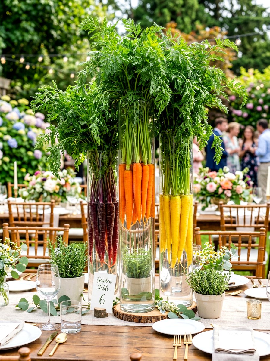 Rainbow Carrot Centerpiece - 30 vegetable centerpiece ideas
