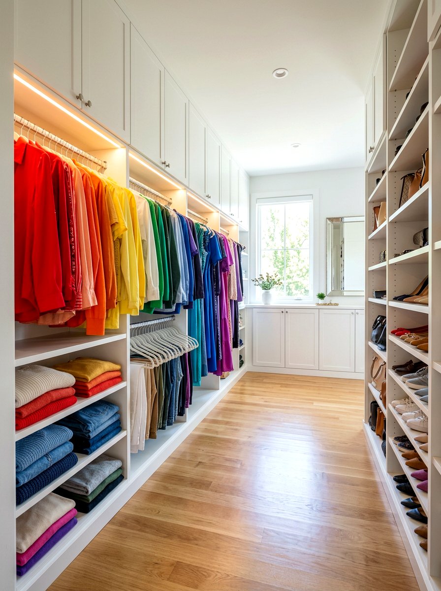 Rainbow Color Order - 30 color coordinated closet ideas