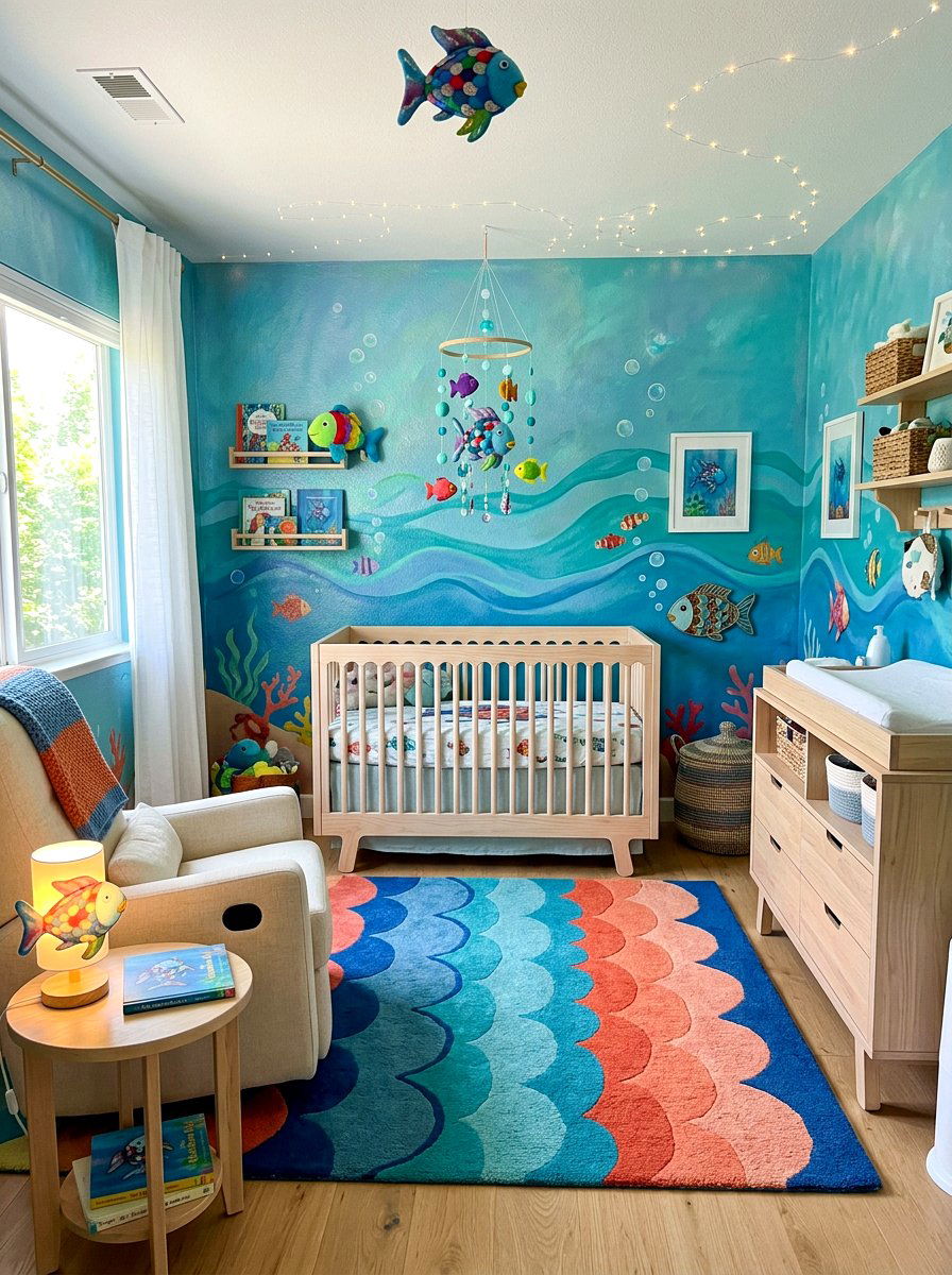 Rainbow Fish Ocean Nursery - 30 storybook nursery ideas