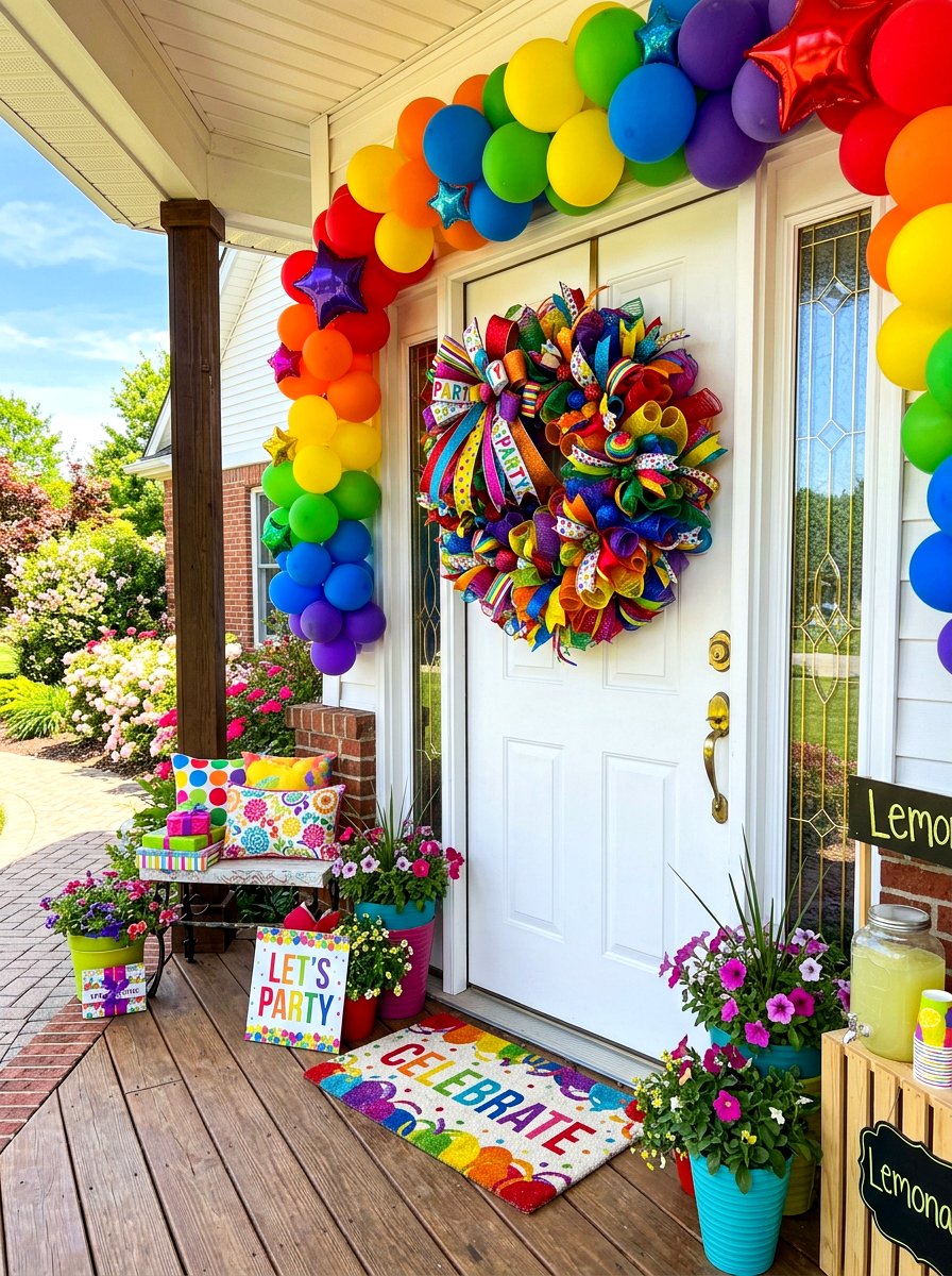 Rainbow Mesh - 30 summer wreath ideas