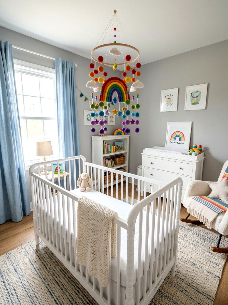Rainbow Nursery Mobile - 30 rainbow nursery ideas