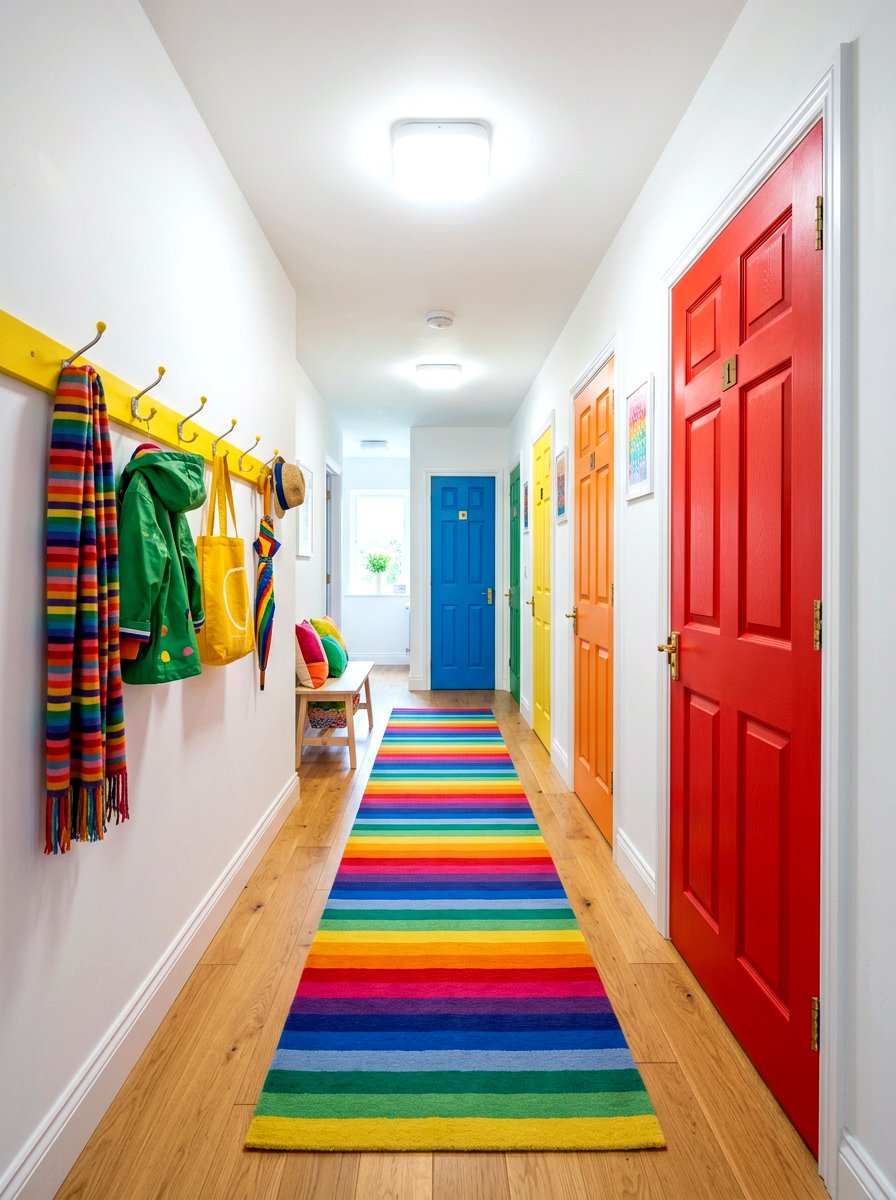 Rainbow Theme Foyer - 30 playful maximalist decor ideas