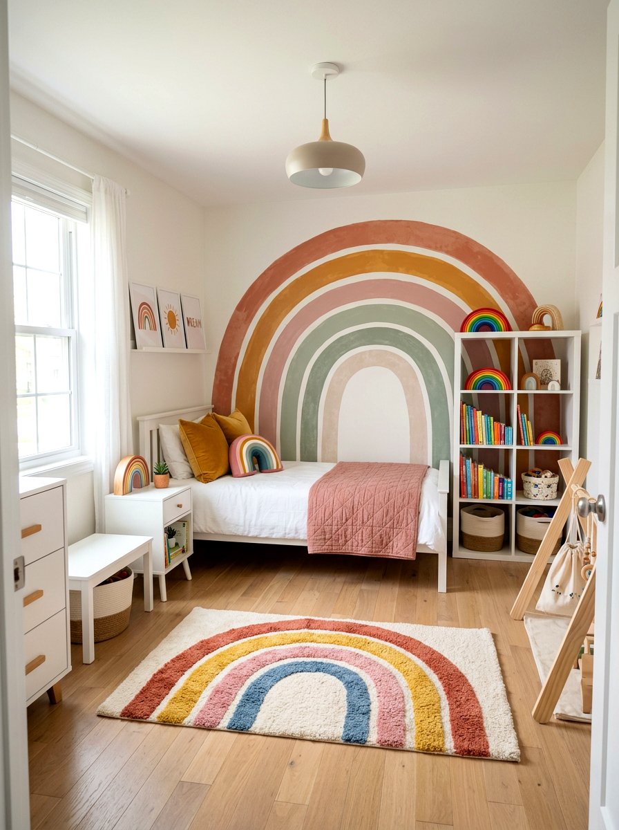 Rainbow Theme Kids Room - 30 aesthetic kids room ideas