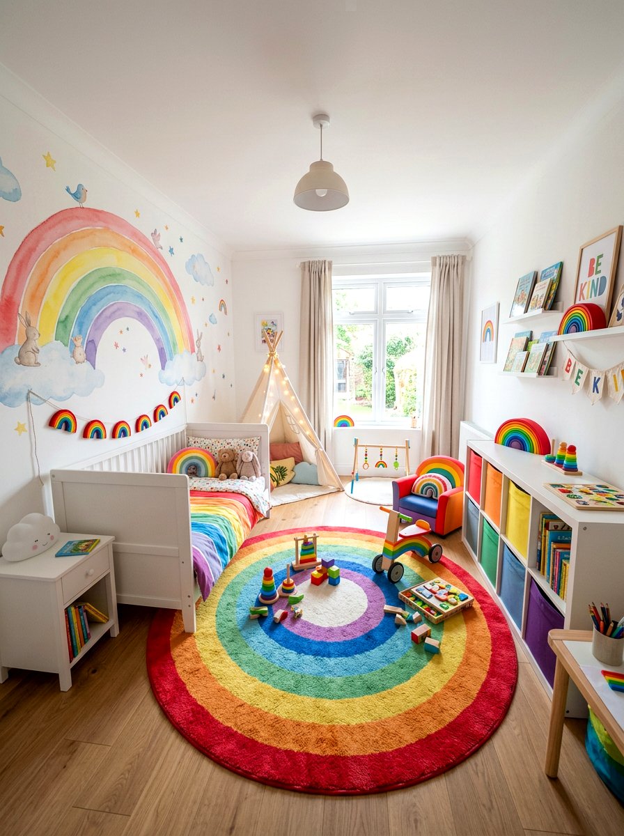 Rainbow Toddler Bedroom - 30 toddler room ideas