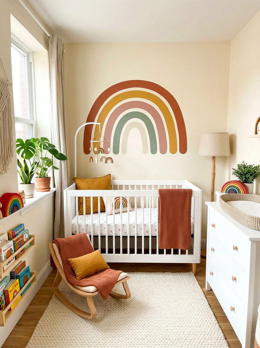 Rainbow motif nursery - 30 boho nursery ideas