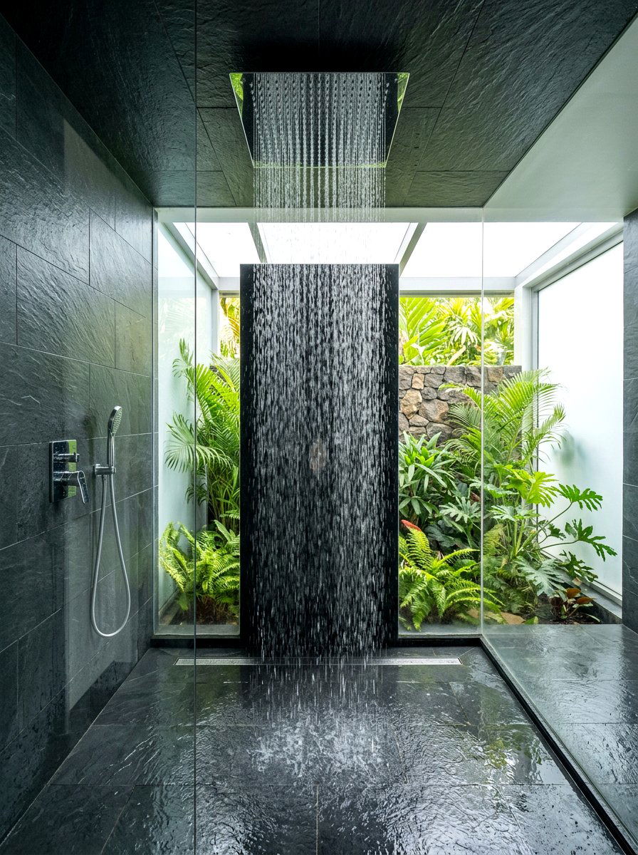 Rainfall Shower - 30 bathroom shower ideas