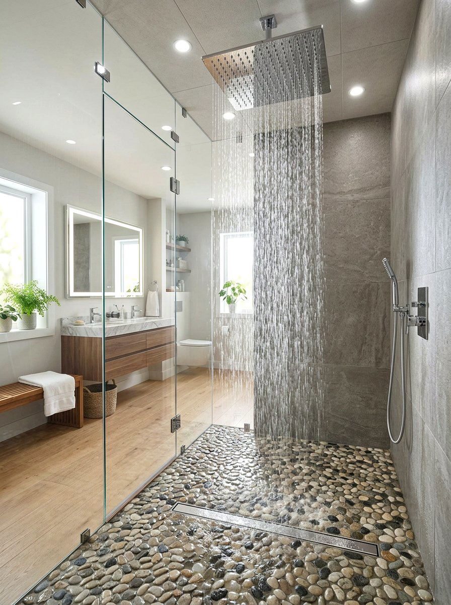 Rainfall Walk In Shower - 30 mini spa room ideas