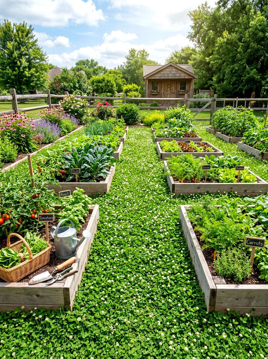 Raised Bed Clover Surrounds - 30 clover backyard ideas