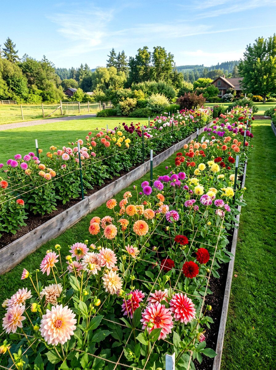 Raised Bed Cut Flower Garden - 30 dahlia garden ideas