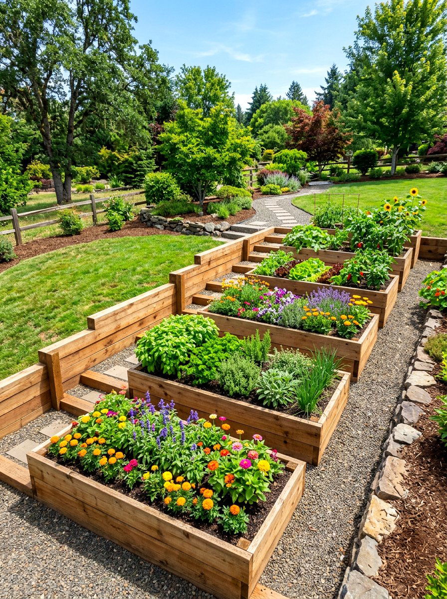 Raised Bed For Slope - 30 sloped yard landscaping ideas