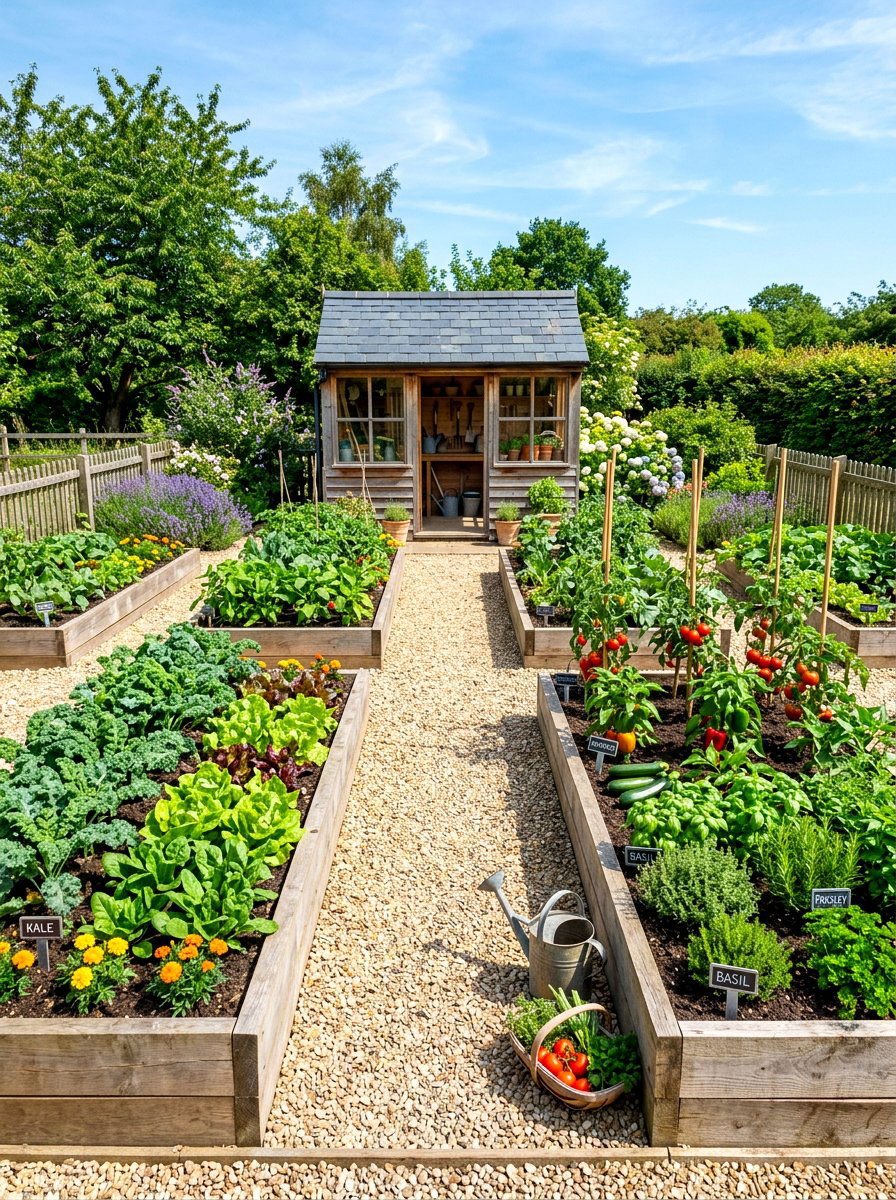 Raised Bed Garden - 30 kitchen courtyard garden ideas