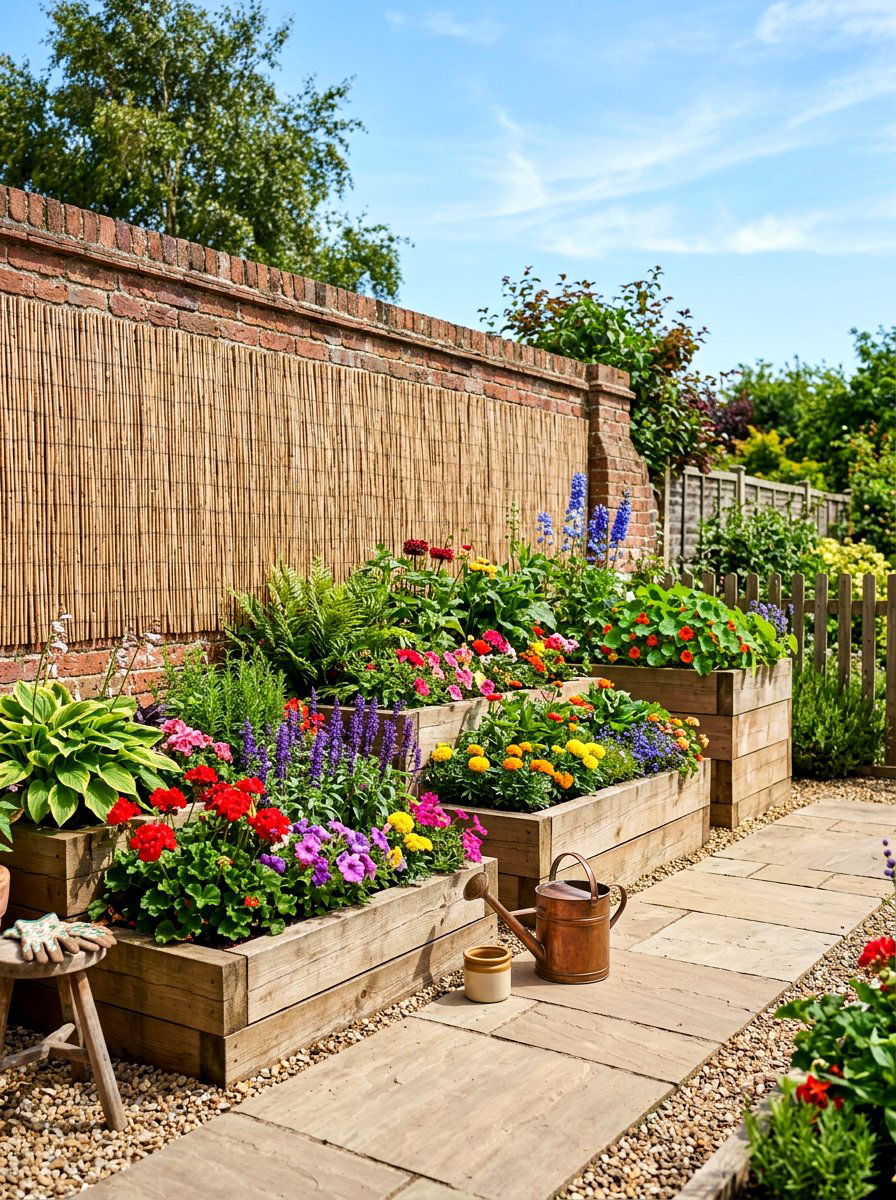 Raised Bed Garden Backdrop - 30 reed fence ideas